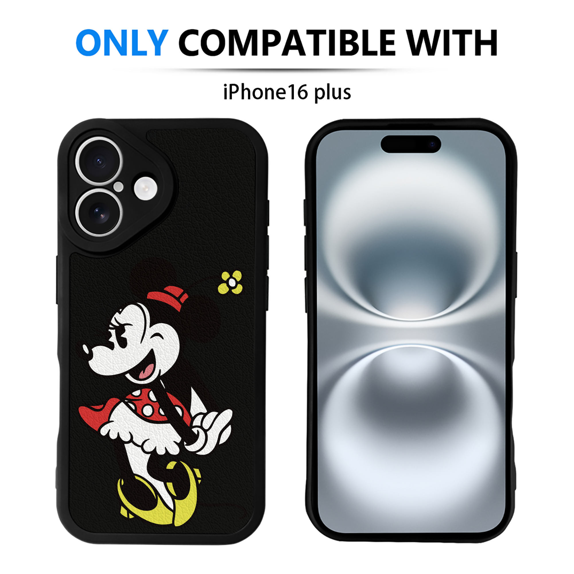 （画像用） ミッキーマウス Mickey Mouse 【iPhone 16シリーズ対応】シリコンスマホケース（レザー調） 材質：シリコン
